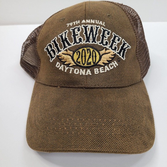 Bike Week 2020 79th Annual Daytona Beach FL Hat Adjustable Cap Embroidered Brown - Picture 1 of 7